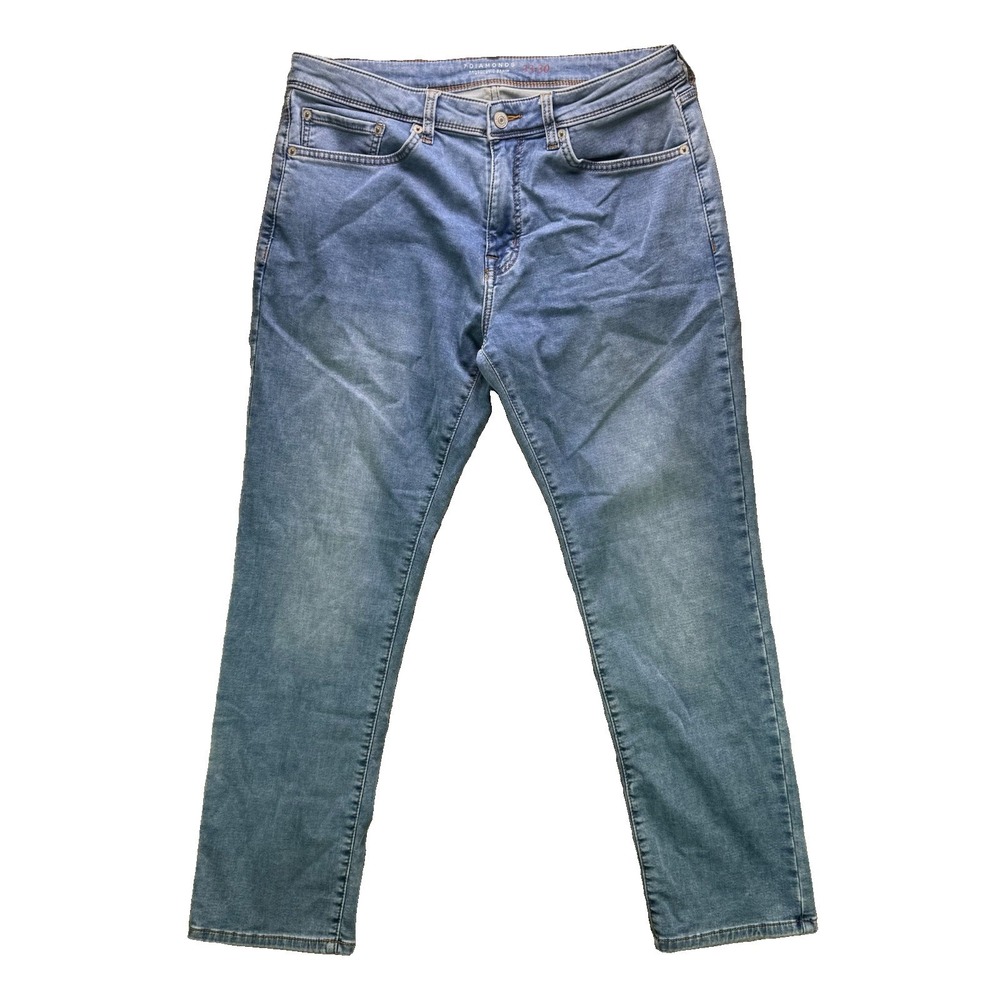 7 Diamonds Jeans Mens 33x30 Blue Athletic Fit  Light Wash Fade Stretch Denim
